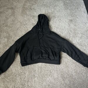 Black Cropped Hoodie